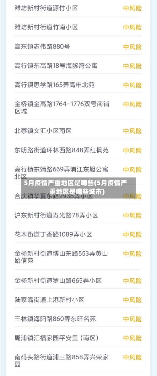 5月疫情严重地区是哪些(5月疫情严重地区是哪些城市)