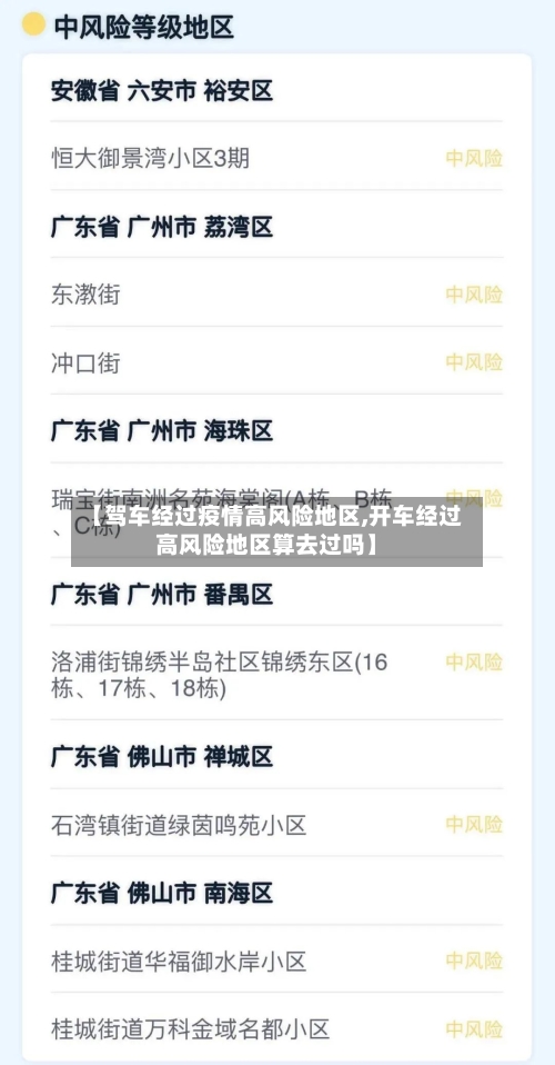 【驾车经过疫情高风险地区,开车经过高风险地区算去过吗】-第2张图片